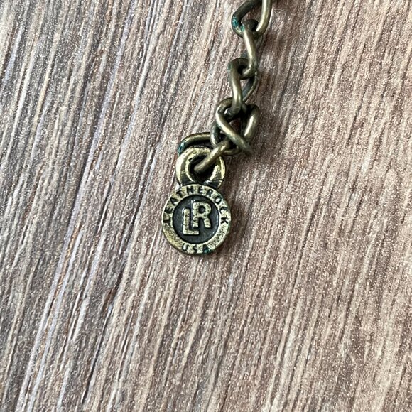 Vintage Leatherock Stone and Peacock Feather Leather Bohemian Statement Necklace - Picture 4 of 12